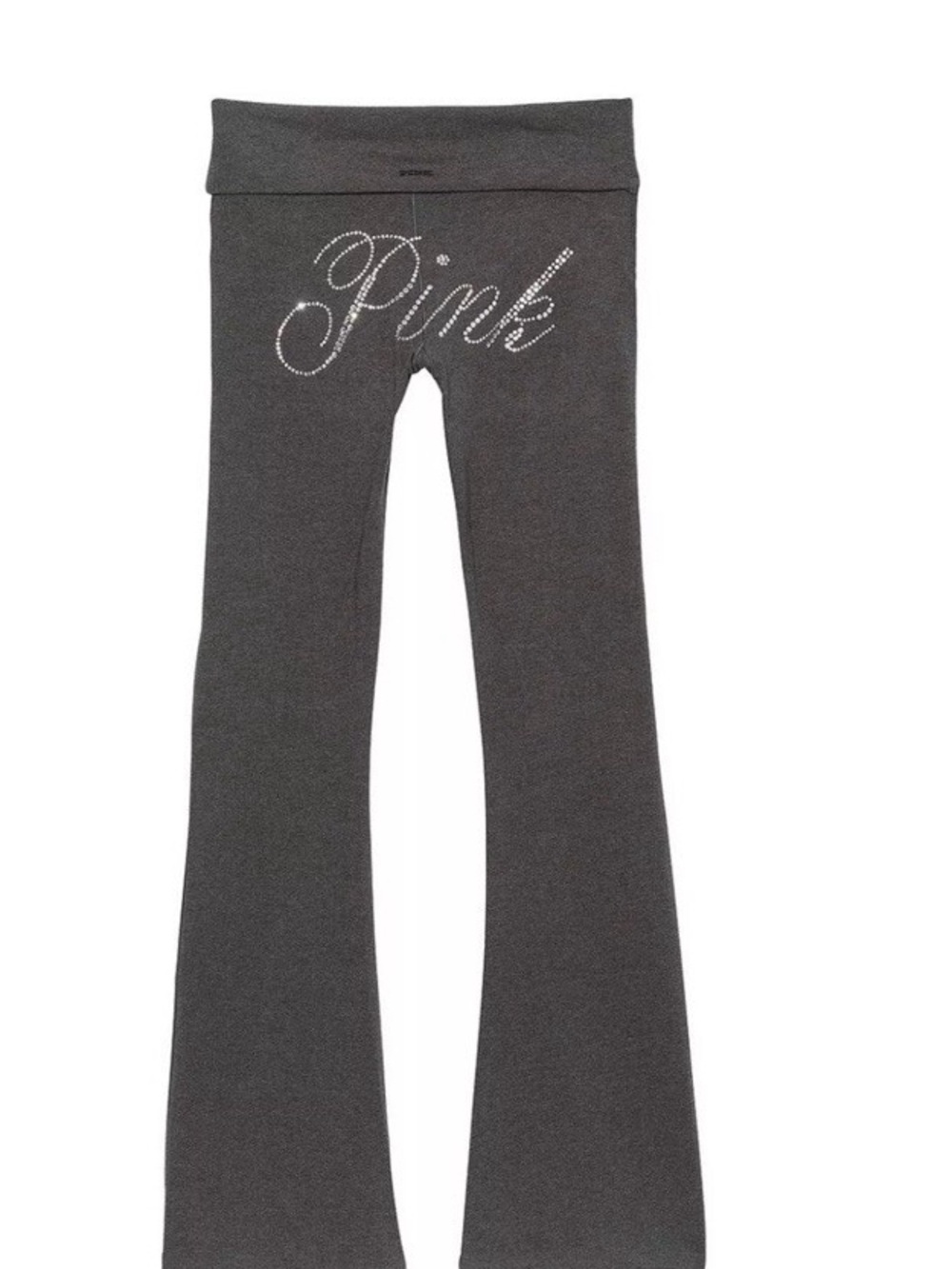 Victoria's Secret PINK Bling Grey Foldover Flare Yoga Pants